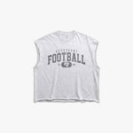 (201) Varsity Football Raw Gym Cutoff in Ash/Vintage Gray - Represent Football