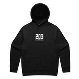 THE (203) VARSITY BASEBALL ELITE HOODIE - BLACK/WHITE