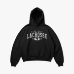 (206) Vintage Varsity Lacrosse Elite Hoodie in Black/Faded White - Represent Lacrosse