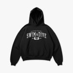 (207) Vintage Varsity Swim & Dive Elite Hoodie in Black/Faded White - Represent Swim & Dive