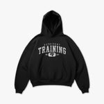 (207) Vintage Varsity Training Elite Hoodie in Black/Faded White - Represent Training