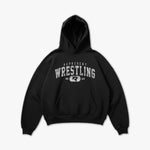 (218) Vintage Varsity Wrestling Elite Hoodie in Black/Faded White - Represent Wrestling