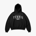 (227) Vintage Varsity Tennis Elite Hoodie in Black/Faded White - Represent Tennis