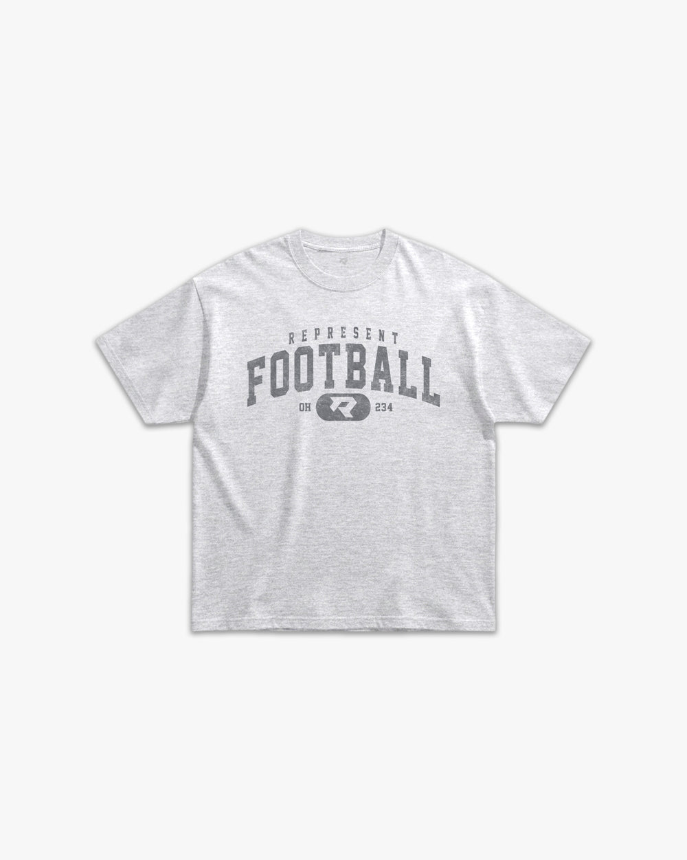 (234) Vintage Varsity Football Elite Tee in Ash/Faded Storm - Represent Football