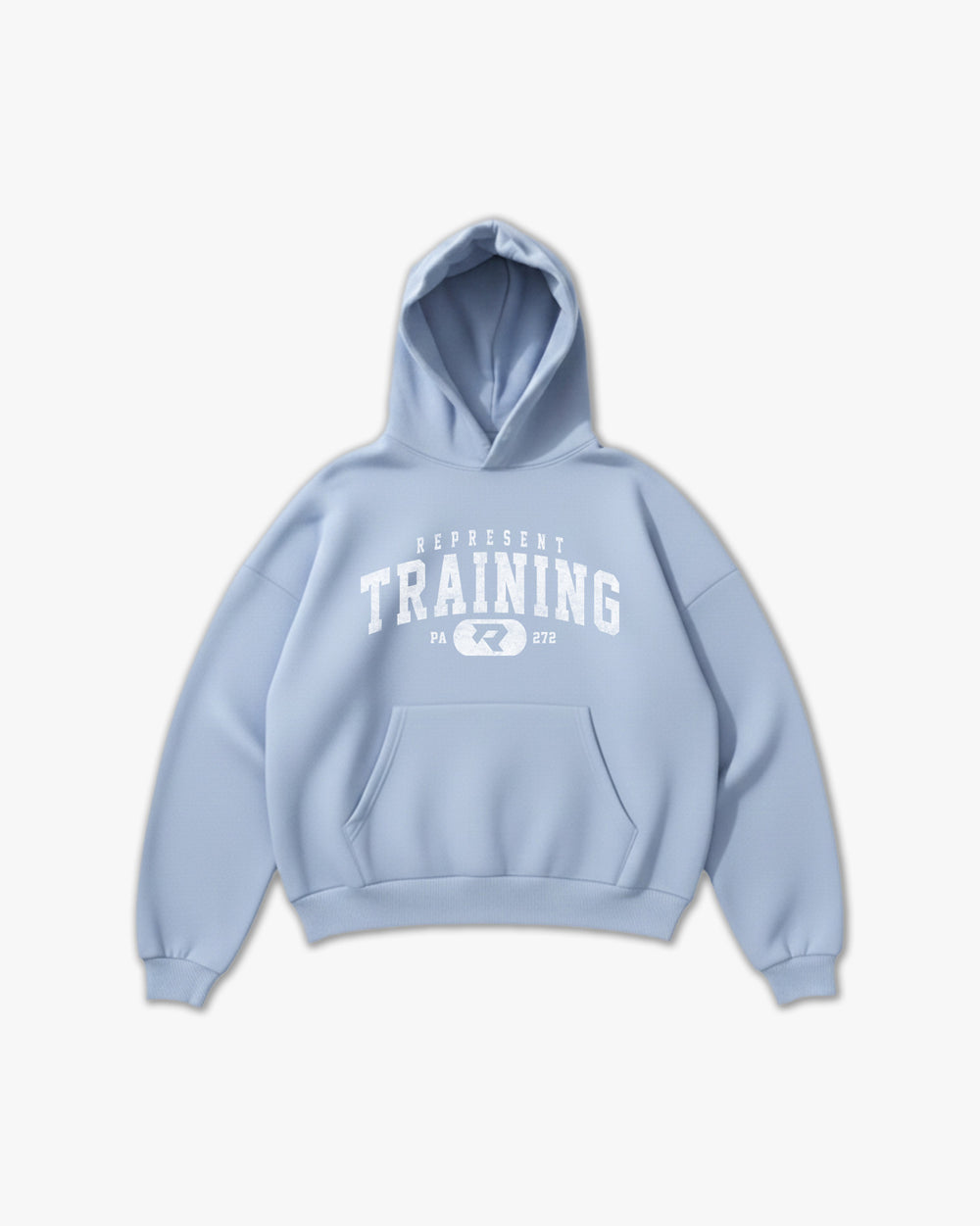 (272) Vintage Varsity Training Elite Hoodie in Powder/Faded White - Represent Training