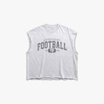 (279) Varsity Football Raw Gym Cutoff in Ash/Vintage Gray - Represent Football