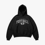 (281) Vintage Varsity Football Elite Hoodie in Black/Faded White - Represent Football