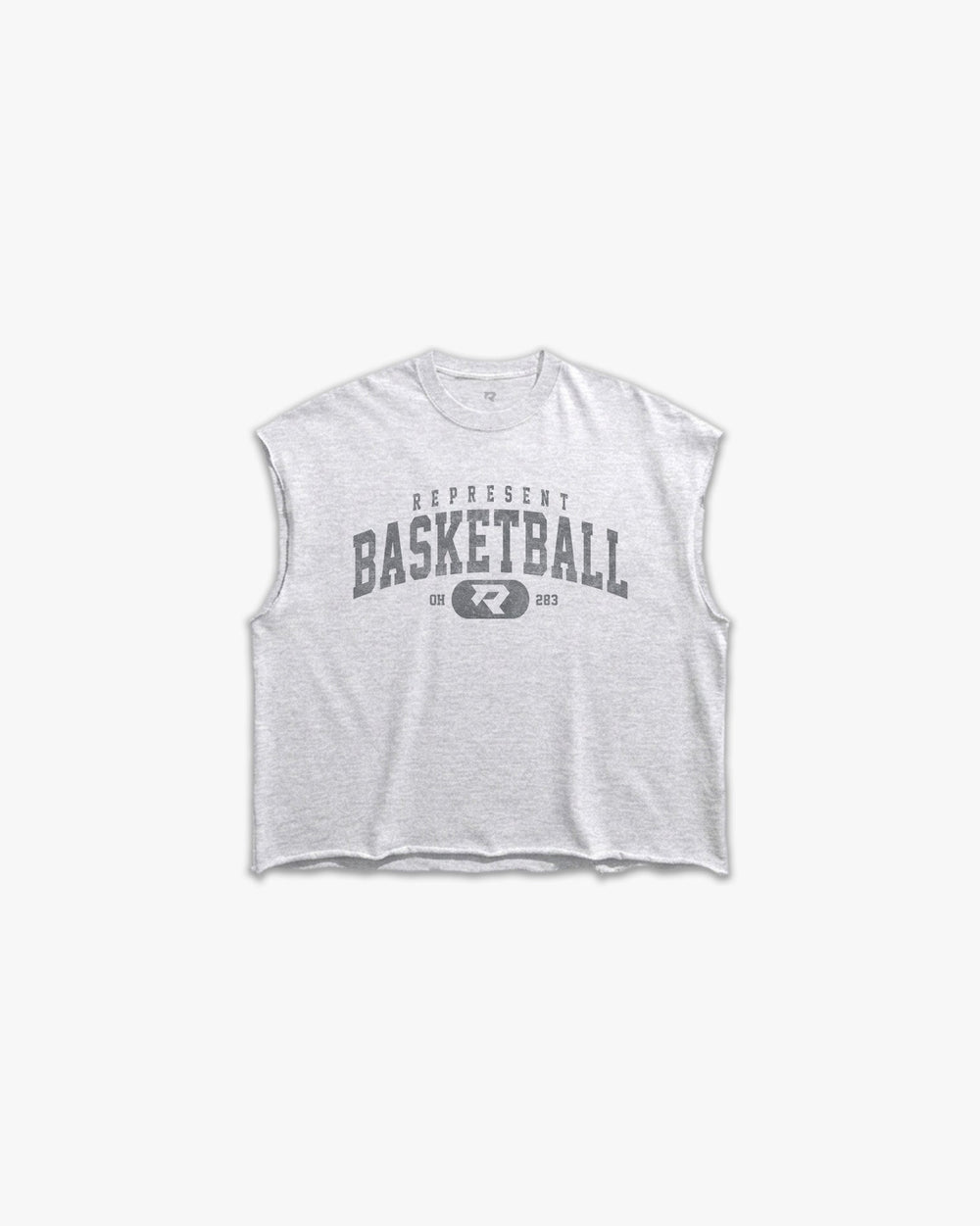 (283) Varsity Basketball Raw Gym Cutoff in Ash/Vintage Gray - Represent Basketball