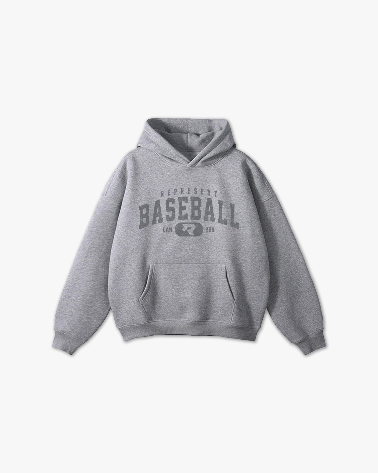(289) Vintage Varsity Baseball Elite Box Hoodie in Heather/Vintage Gray - Represent Baseball