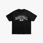 (318) Vintage Varsity Basketball Elite Tee in Black/Faded White - Represent Basketball