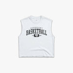 (321) Varsity Basketball Raw Gym Cutoff in White/Vintage Black - Represent Basketball