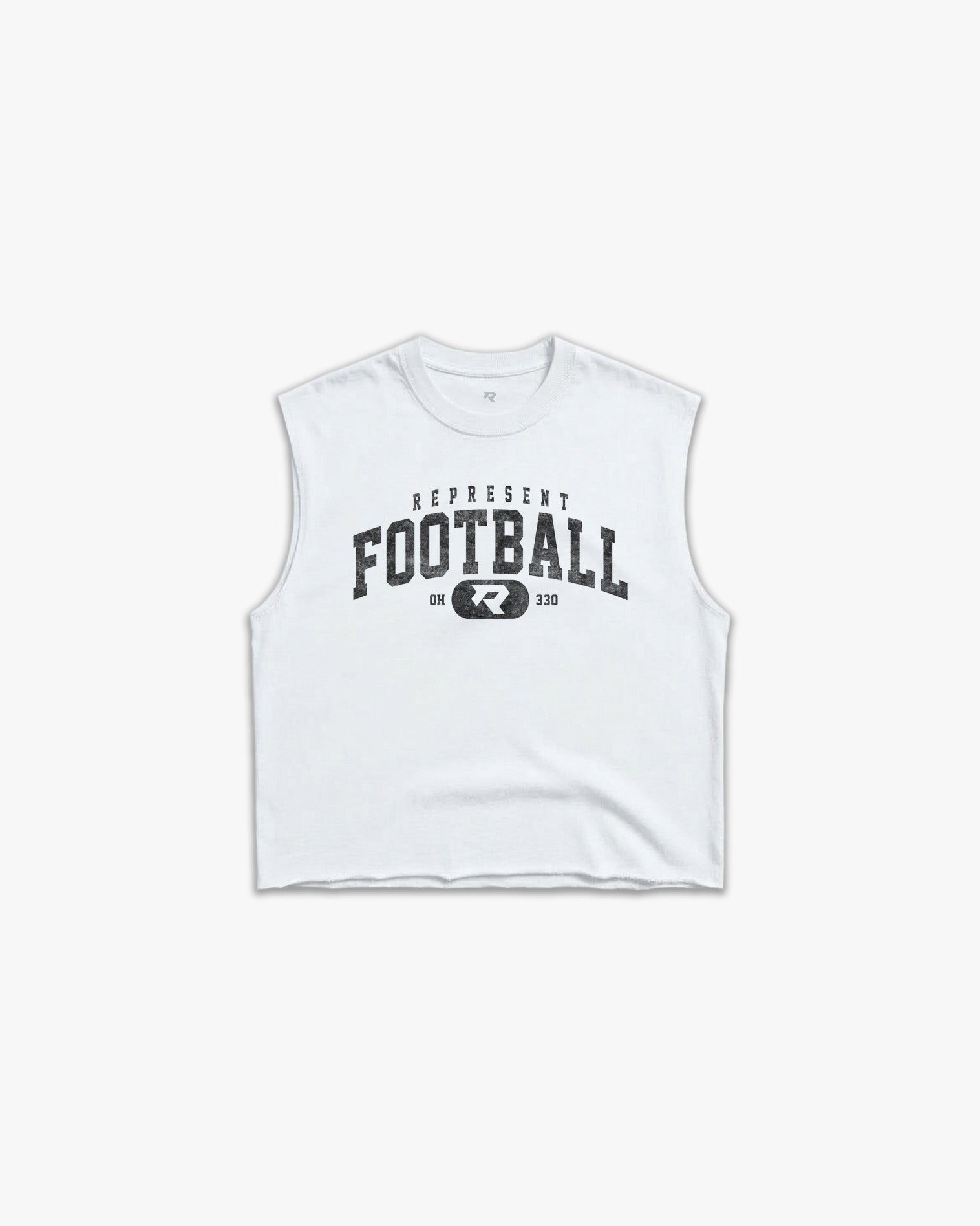 THE (330) VINTAGE VARSITY FOOTBALL RAW GYM CUTOFF