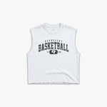 (352) Varsity Basketball Raw Gym Cutoff in White/Vintage Black - Represent Basketball
