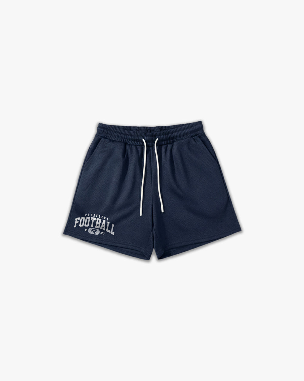 (353) Varsity Football 6" Pro-Mesh Short in Navy/White - Represent Football