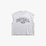 (368) Varsity Football Raw Gym Cutoff in Ash/Vintage Gray - Represent Football