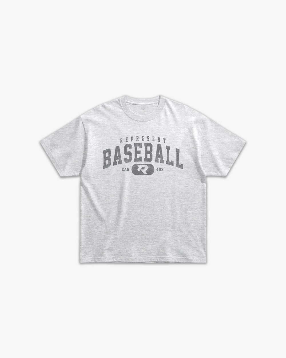 (403) Vintage Varsity Baseball Elite Tee in Ash/Faded Storm - Represent Baseball