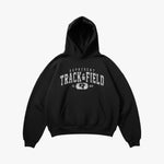 (407) Vintage Varsity Track & Field Elite Hoodie in Black/Faded White - Represent Track & Field