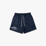 (409) Varsity Football 6" Pro-Mesh Short in Navy/White - Represent Football