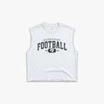 (417) Varsity Football Raw Gym Cutoff in White/Vintage Black - Represent Football