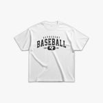 (418) Vintage Varsity Baseball Elite Tee in White/Faded Black - Represent Baseball
