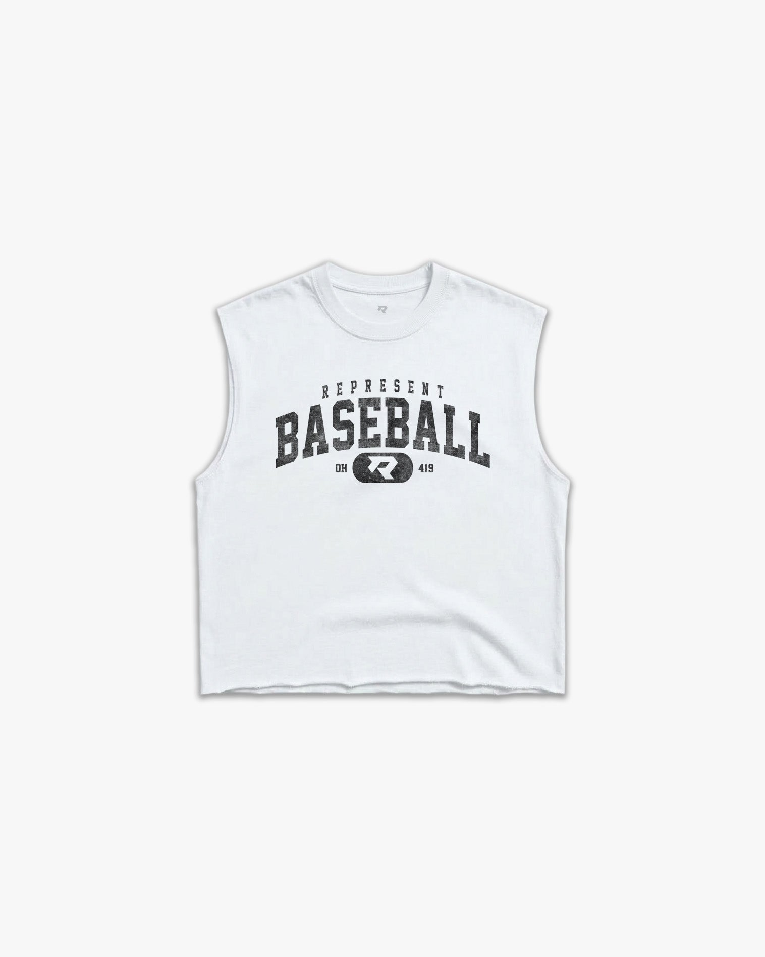 THE (419) VINTAGE VARSITY BASEBALL RAW GYM CUTOFF