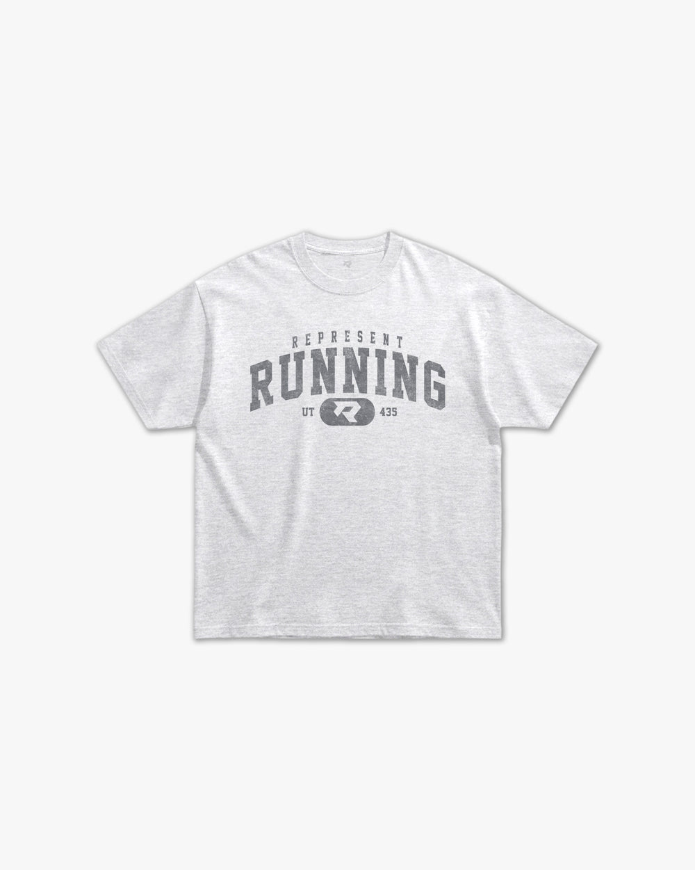 (435) Varsity Running Elite Tee in Ash/Vintage Gray - Represent Running