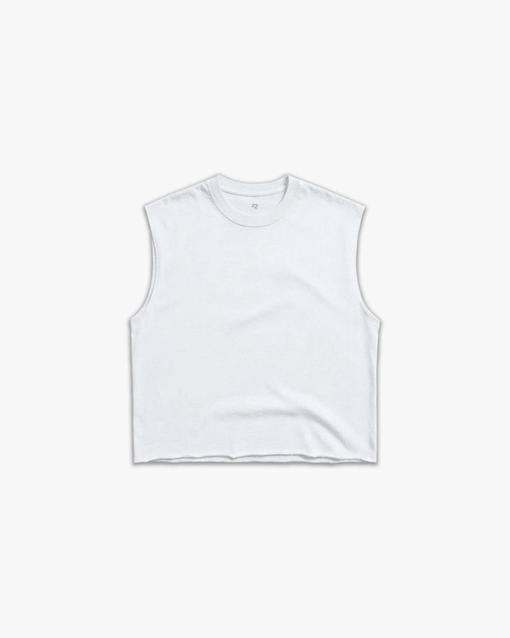 (437) Varsity Lacrosse Raw Gym Cutoff in White/Vintage Black - Represent Lacrosse