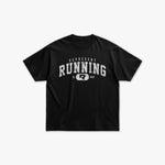 (447) Varsity Running Elite Tee in Black/Vintage White - Represent Running