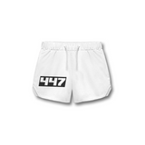 THE (447) FOUNDATION 5" TRAINING SHORT - WHITE/BLACK