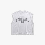 (473) Varsity Football Raw Gym Cutoff in Ash/Vintage Gray - Represent Football