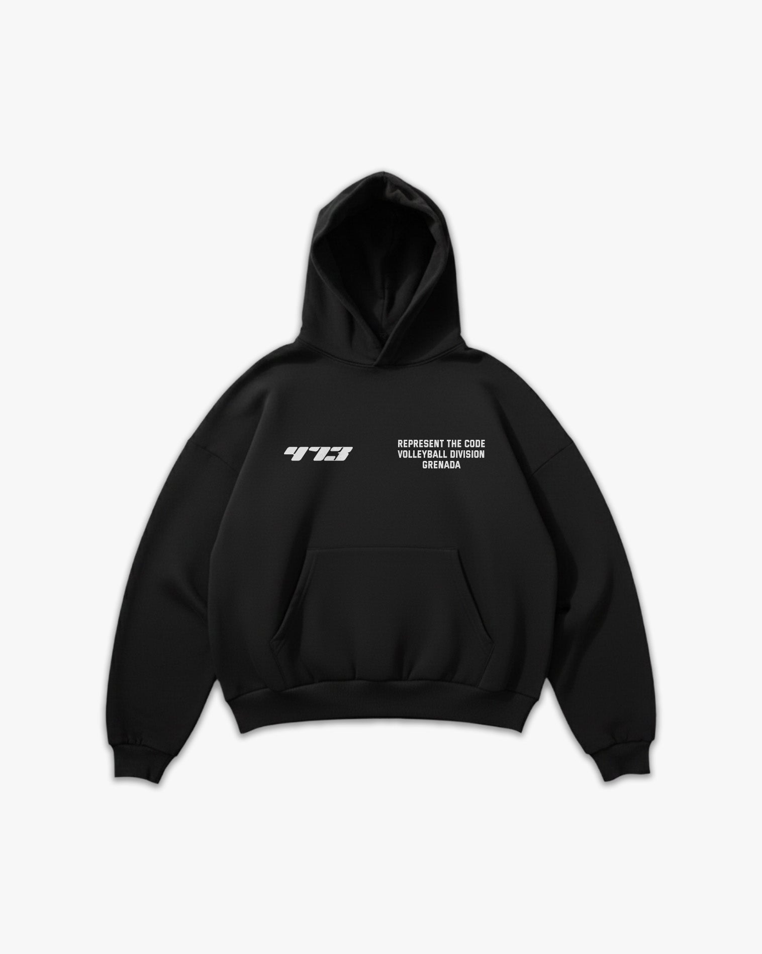 (473) X3M Volleyball Elite Hoodie in Black/White - Represent Volleyball