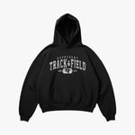 (474) Vintage Varsity Track & Field Elite Hoodie in Black/Faded White - Represent Track & Field
