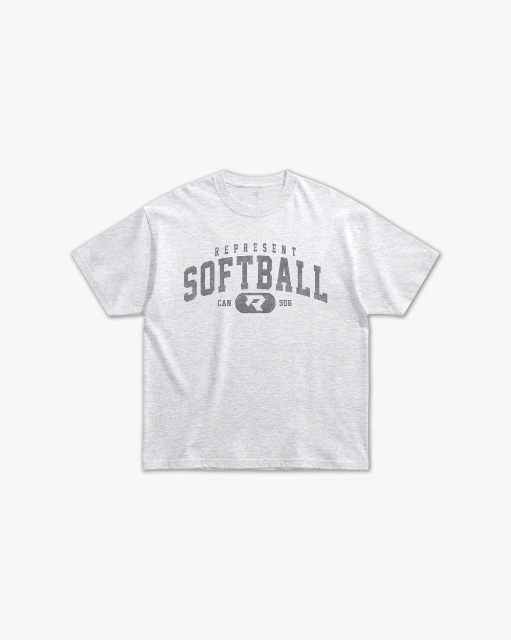 (506) Vintage Varsity Softball Elite Tee in Ash/Faded Storm - Represent Softball