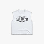 (573) Varsity Lacrosse Raw Gym Cutoff in White/Vintage Black - Represent Lacrosse