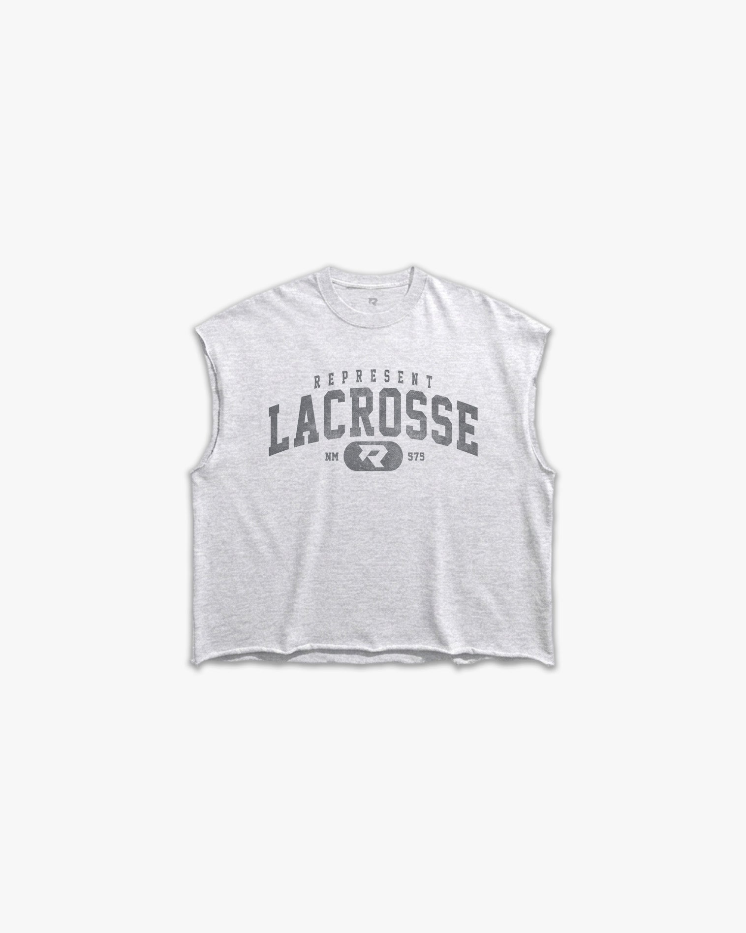 (575) Varsity Lacrosse Raw Gym Cutoff in Ash/Vintage Gray - Represent Lacrosse