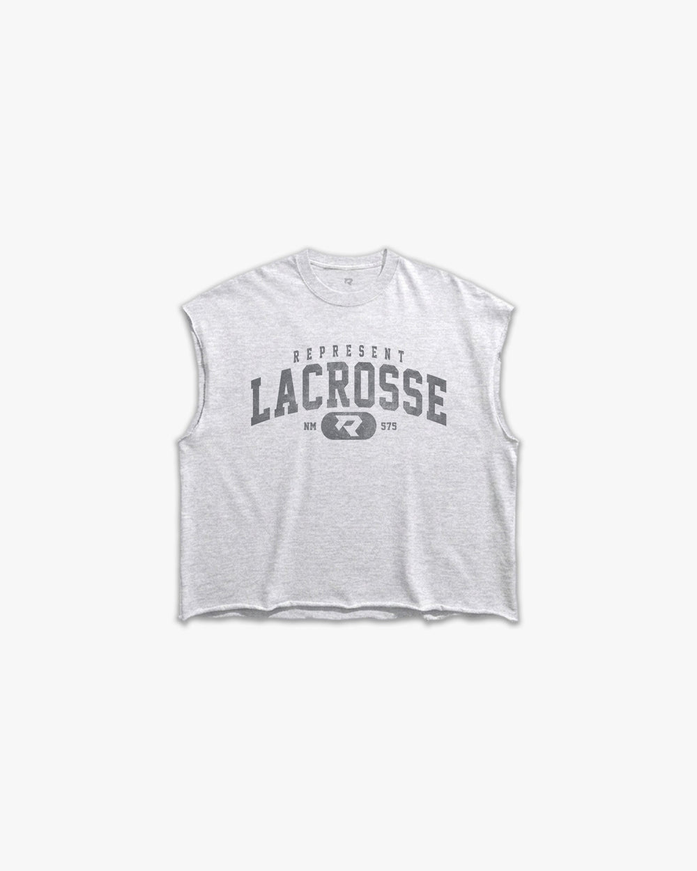 (575) Varsity Lacrosse Raw Gym Cutoff in Ash/Vintage Gray - Represent Lacrosse