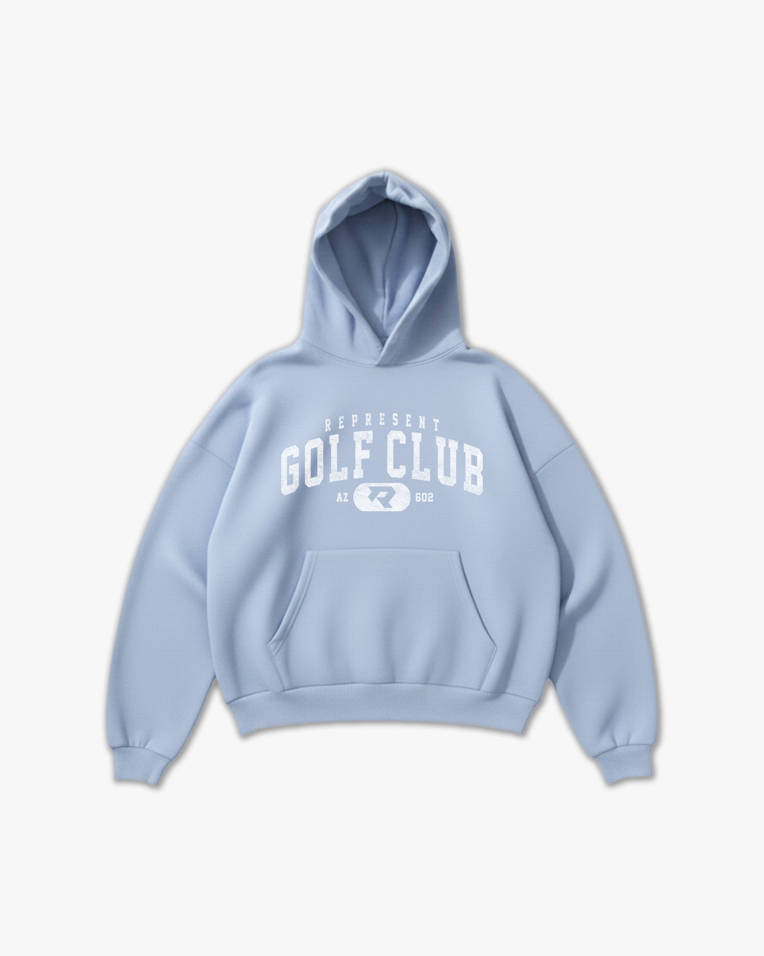 (602) Vintage Varsity Golf Elite Hoodie in Powder/Faded White - Represent Golf
