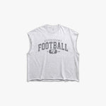 (618) Varsity Football Raw Gym Cutoff in Ash/Vintage Gray - Represent Football