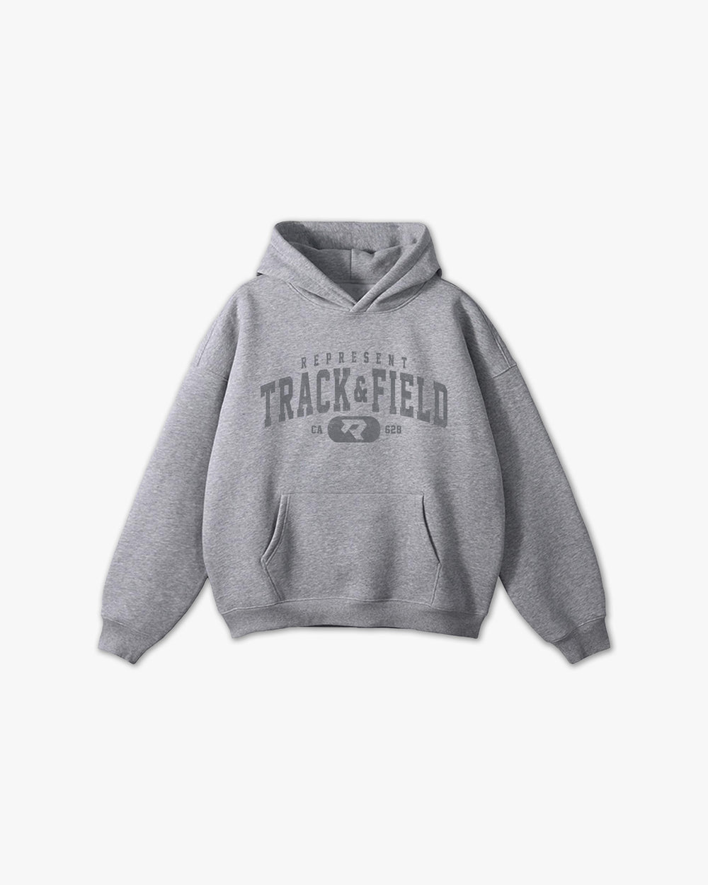 628 Vintage Varsity Track And Field Elite Box Hoodie Heather Vintage Gray