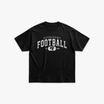 (645) Vintage Varsity Football Elite Tee in Black/Faded White - Represent Football