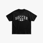 (647) Vintage Varsity Soccer Elite Tee in Black/Faded White - Represent Soccer
