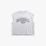 (669) Varsity Baseball Raw Gym Cutoff in Ash/Vintage Gray - Represent Baseball