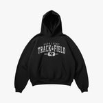 (671) Vintage Varsity Track & Field Elite Hoodie in Black/Faded White - Represent Track & Field
