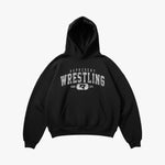 (671) Vintage Varsity Wrestling Elite Hoodie in Black/Faded White - Represent Wrestling