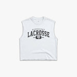 (683) Varsity Lacrosse Raw Gym Cutoff in White/Vintage Black - Represent Lacrosse
