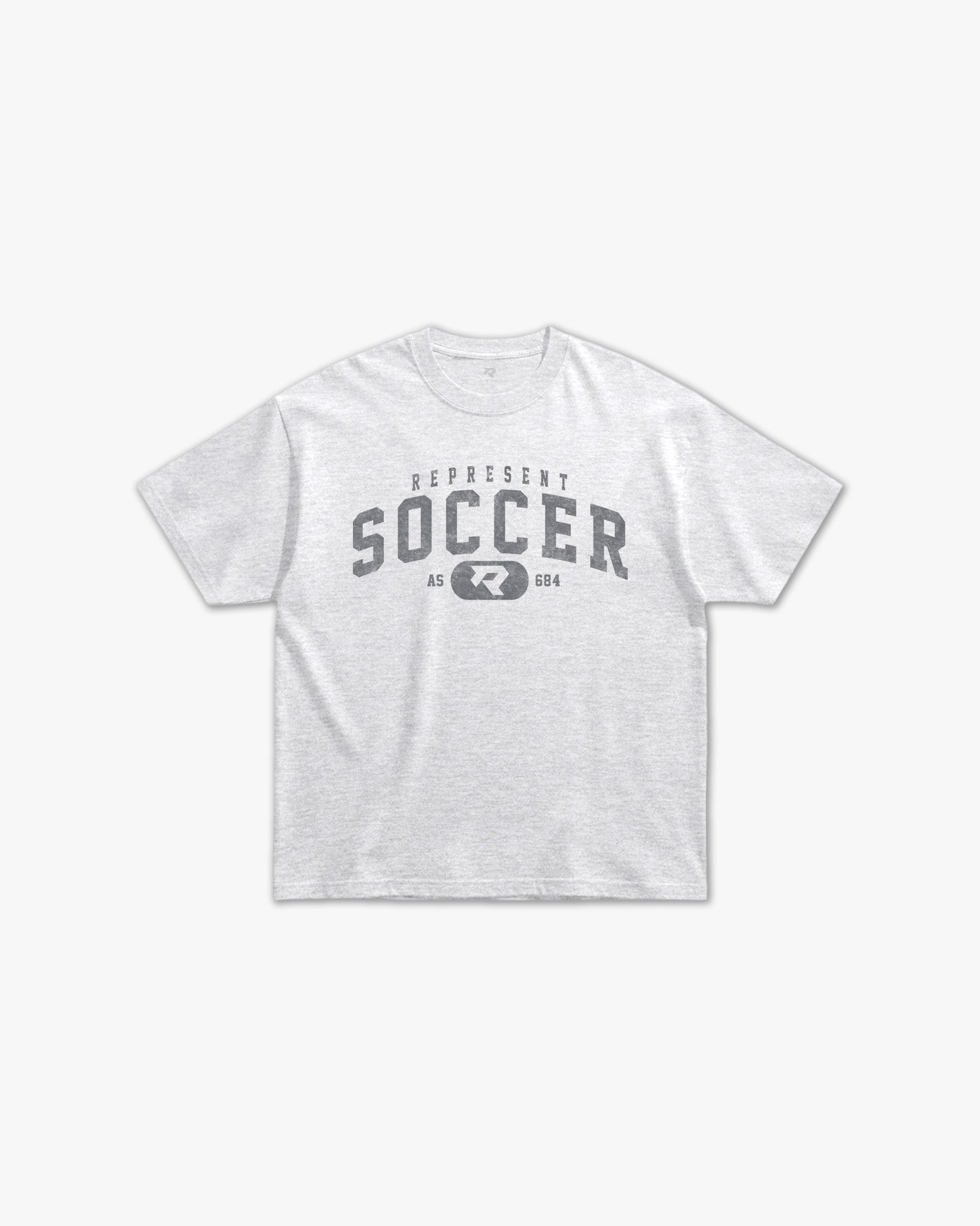 (684) Vintage Varsity Soccer Elite Tee in Ash/Faded Storm - Represent Soccer