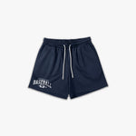 (689) Varsity Baseball 6" Pro-Mesh Short in Navy/White - Represent Baseball
