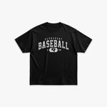 (708) Vintage Varsity Baseball Elite Tee in Black/Faded White - Represent Baseball