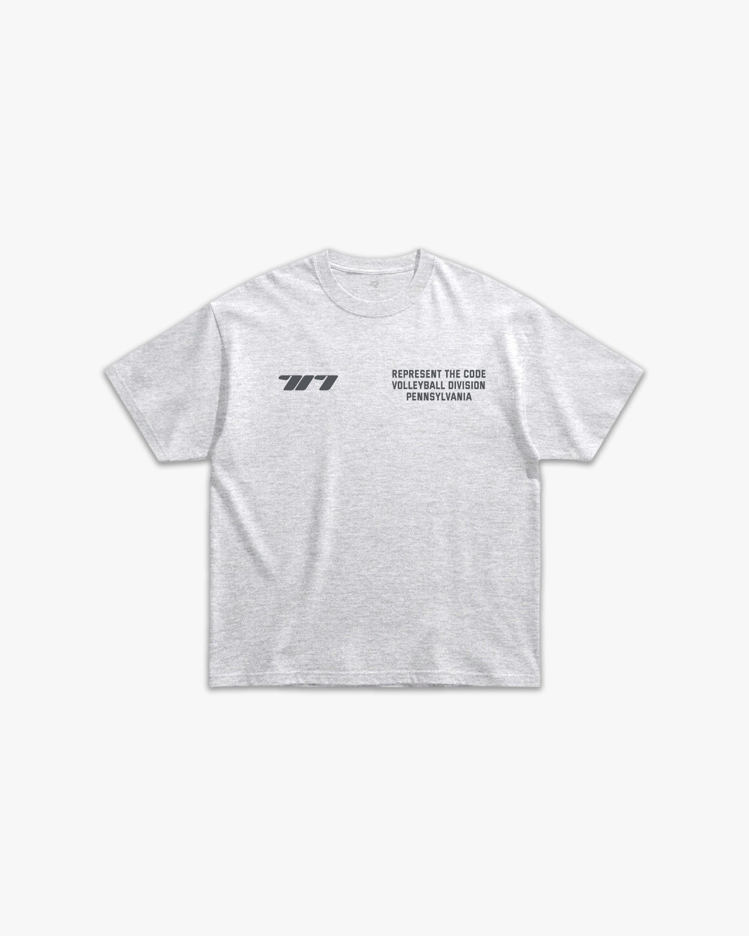 (717) X3M Volleyball Elite Tee in Ash/Storm - Represent Volleyball