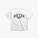 (728) Vintage Varsity Soccer Elite Tee in White/Faded Black - Represent Soccer